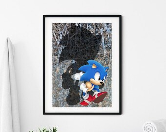 Sonic the Hedgehog Print/Poster, Video Game Wall Art, Printable Instant Digital Download. Unique Gift.