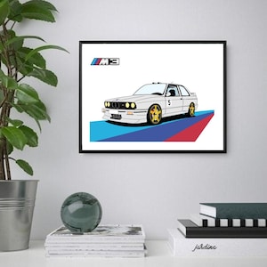 BMW M3 Print/Poster, Classic Sports Car Wall Art, Printable Instant Digital Download. Unique Last Minute Gift