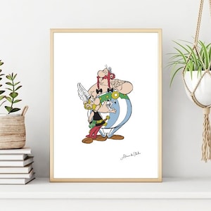 Asterix, Obelix & Dogmatix Print/Poster, Classic Comic Book Character Wall Print, Printable Poster. Instant Digital Download. Unique Gift.