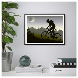 Mountain Bike Print/Poster, Printable Wall Art, Instant Digital Download. Unique Gift.Last Minute Gift