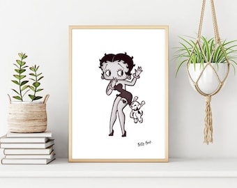 Betty Boop Art Print: Vintage Cartoon Poster (Digital Download)