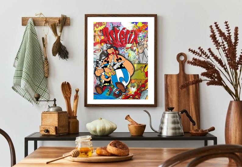 Asterix and Obelix Graffiti Art Print: Cartoon Comic Poster (digital ...