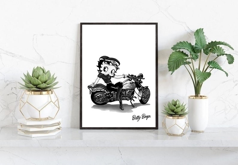 Betty Boop Poster/print, Cartoon Wall Print, Betty Boop Printable Wall ...
