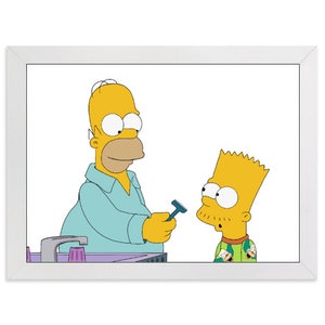 The Simpsons-badkamer, poster/print voor toilet scheren, klassieke strip/cartoon muurprint, afdrukbare muurkunst, instant digitale download. Uniek cadeau.