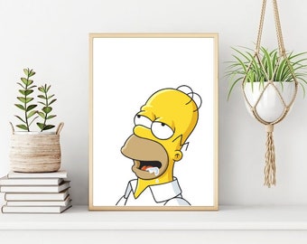 Homer Simpson Print, Classic Cartoon Wall Art (Digital Download)