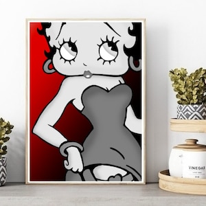 Betty Boop Print/Poster, Classic Cartoon Character Wall Art, Printable Instant Digital Download, Unique Gift.Last Minute Gift