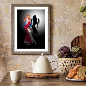 Who Framed Roger Rabbit Poster/Print, Jessica Rabbit Wall Print, Printable Wall Art, Instant Digital Download. Unique Gift.Last Minute Gift