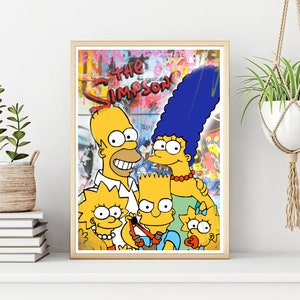 The Simpsons Graffiti Poster/Print, Classic Cartoon Character Wall Print, Simpsons  Printable Wall Art, Instant Digital Download.