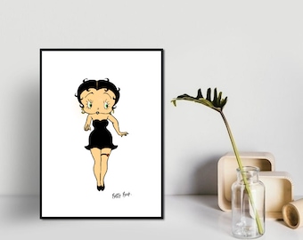 Vintage Betty Boop Art Print: Cartoon Character Poster (Digital Download)