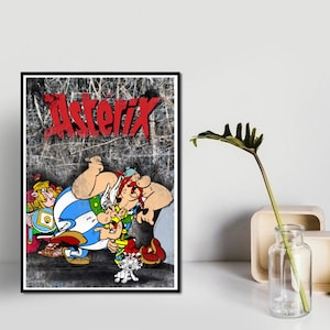 Asterix and Obelix Cartoon Comic Character Graffiti Poster/Print, Printable Wall Art, Instant Digital Download. Unique Gift.Last Minute Gift