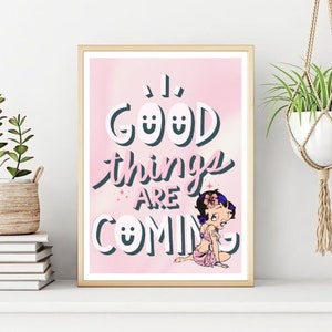 Betty Boop Poster/Print, Printable Pink Wall Art, Classic Cartoon Character Wall Print, Instant Digital Download, Unique Gift.