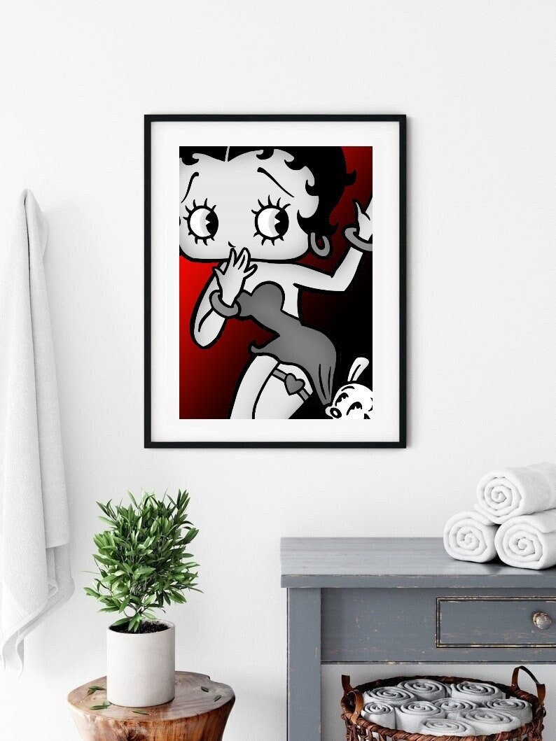 Betty Boop Poster, Betty Boop Print, Vintage Betty Boop Wall Print ...