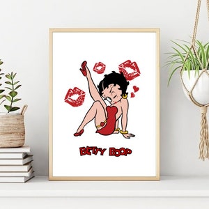 Betty Boop Print/Poster, Betty Boop Wall Print, Instant Download, Printable Wall Art. Unique Gift.Last Minute Gift