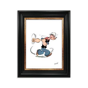 Vintage Popeye Poster/Print, Popeye Wall Art, Cartoon Character Wall Print, Printable Popeye Instant Digital Download. Unique Gift.