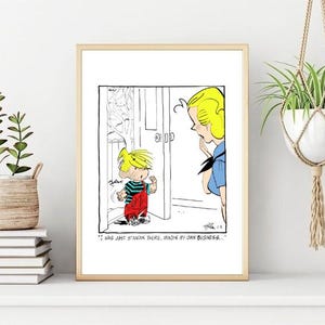 Retro Dennis the Menace 80er Jahre Cartoon Poster / Druck, klassische Cartoon druckbare Wandkunst, sofortiger digitaler Download. Einzigartiges Last Minute Geschenk.