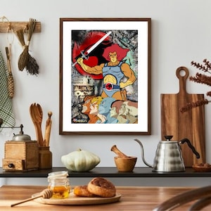 Póster/impresión de personaje de dibujos animados retro de los años 80, arte de pared imprimible de dibujos animados clásicos, descarga digital instantánea. Regalo único. Regalo de último momento