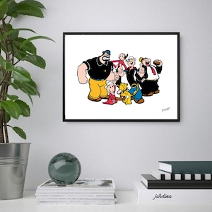 Pôster/Impressão do Popeye, Arte de Parede do Popeye, Impressão de Parede de Personagem de Desenho Animado, Download Digital Instantâneo do Popeye para Impressão. Presente de Última Hora Exclusivo.