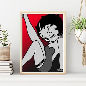 Betty Boop Poster/Print, Cartoon Wall Print, Printable Wall Art, Instant Digital Download. Unique Gift.Last Minute Gift