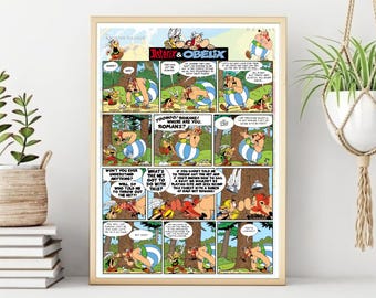 Asterix, Obelix & Dogmatix Comic Print: Classic Cartoon Wall Art (Digital Download)
