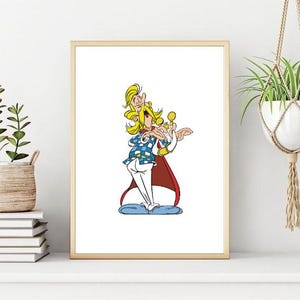 Pôster/Impressão do Personagem Asterix Cacofonix, o Bardo, Impressão de Parede de Desenho Animado, Arte de Parede Imprimível, Download Digital Instantâneo. Presente Único.
