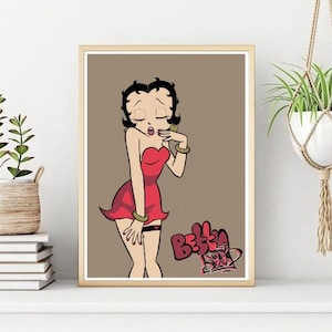 Betty Boop Print/Poster, Classic Character Wall Art, Printable Instant Digital Download, Unique Gift.Last Minute Gift