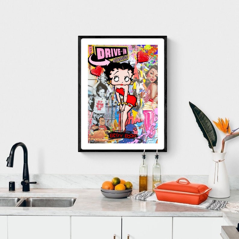 Betty Boop Graffiti Poster/print, Classic Cartoon Character Poster ...