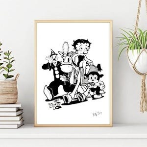 Betty Boop Poster/Print, Minimalist Betty Boop Wall Print, Printable Wall Art, Instant Digital Download Print. Unique Last Minute Gift.