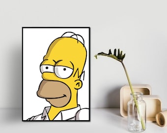 Homer Simpson Wall Art Print, Classic Cartoon (Digital Download)