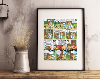 Asterix, Obelix & Dogmatix Comic Print: Classic Cartoon Wall Art (Digital Download)
