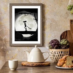 Pink Panther Poster/Druck, klassische Zeichentrickfigur Wanddruck, druckbare Wandkunst, sofortiger digitaler Download. Einzigartiges Geschenk.Last Minute Geschenk