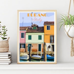 Burano Italy Poster/Print, Travel Wall Print, Printable Harbour Town Wall Art, Instant Digital Download. Unique Gift.Last Minute Gift