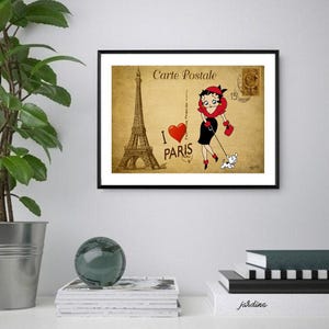 Betty Boop Paris Print/Poster, Classic Character Wall Art, Printable Instant Digital Download, Unique Last Minute Gift