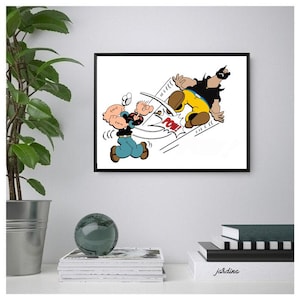 Pôster/Impressão do Popeye, Arte de Parede do Popeye, Impressão de Parede de Personagem de Desenho Animado, Download Digital Instantâneo do Popeye para Impressão. Presente Único. Presente de Última Hora