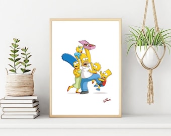 The Simpsons Family Print: Classic Cartoon Wall Art (Digital Download)
