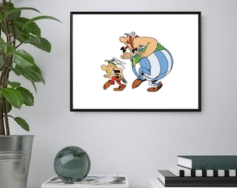 Asterix and Obelix Poster: Classic Cartoon Art Print (Digital Download)