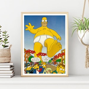 The Simpsons-poster/print, klassieke strip/cartoon muurprint, afdrukbare muurkunst, instant digitale download. Uniek cadeau.Lastminutecadeau