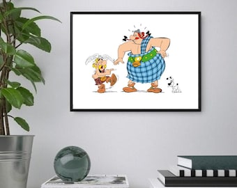 Asterix and Obelix Poster: Classic Cartoon Art Print (Digital Download)