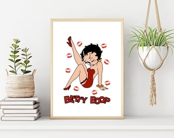 Vintage Betty Boop Poster: Printable Wall Art (Digital Download)