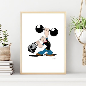 Pôster/Impressão do Popeye, Arte de Parede do Popeye, Impressão de Parede de Personagem de Desenho Animado, Download Digital Instantâneo do Popeye para Impressão. Presente Único. Presente de Última Hora
