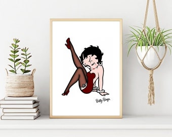 Vintage Betty Boop Art Print: Cartoon Character Poster (Digital Download)