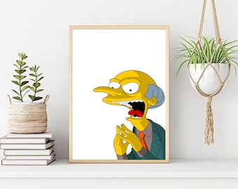 Mr. Burns The Simpsons Poster: Printable Cartoon Wall Art (Digital Download)