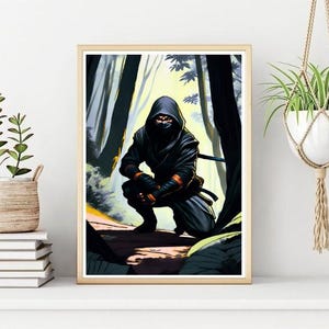 Abstract Ninja Art Print: Unique Wall Decor (Digital Download)