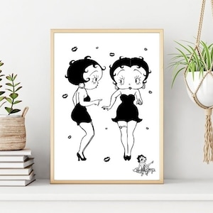 Betty Boop Poster, Betty Boop Print, Vintage Betty Boop Wall Print, Printable Cartoon Character Wall Art, Instant Digital Download Print.