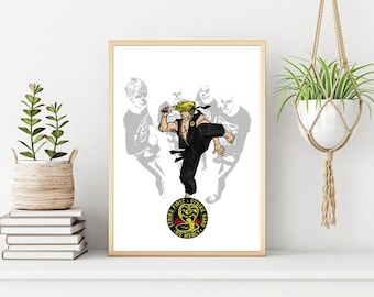 Cobra Kai Karate Kid Filmposter, 80er Jahre Wandkunst (Digitaler Download)