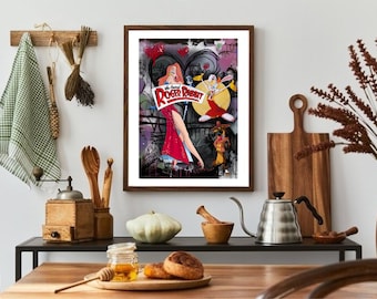 Impresión artística de grafiti de Roger Rabbit: póster clásico de dibujos animados (descarga digital)