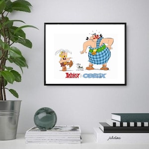 Obelix & Dogmatix Poster/Print, Asterix Classic Cartoon Wall Print, Printable Wall Art, Instant Digital Download. Unique Gift.