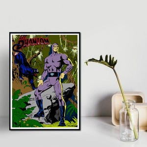 The Phantom Poster/Print, Classic Cartoon/Comic Character Wall Art, Printable Instant Digital Download. Unique Gift.Last Minute Gift
