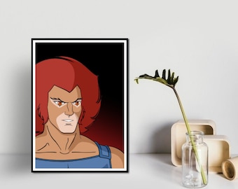 Retro Lion-O Graffiti Kunstdruck, 80er Jahre Cartoon Poster (Digitaler Download)