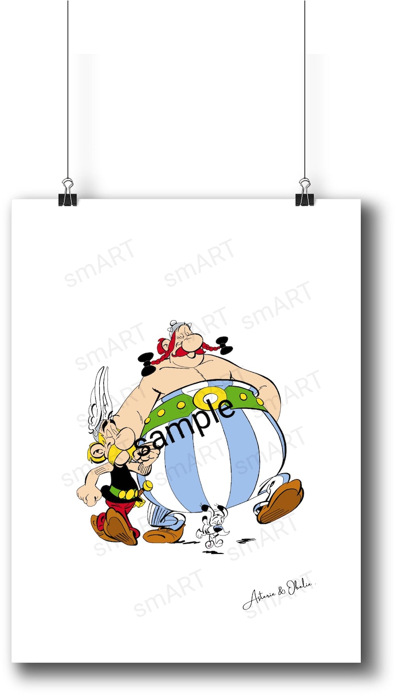 Asterix and Obelix Cartoon Print: A4 Comic Art (digital Download) - Etsy
