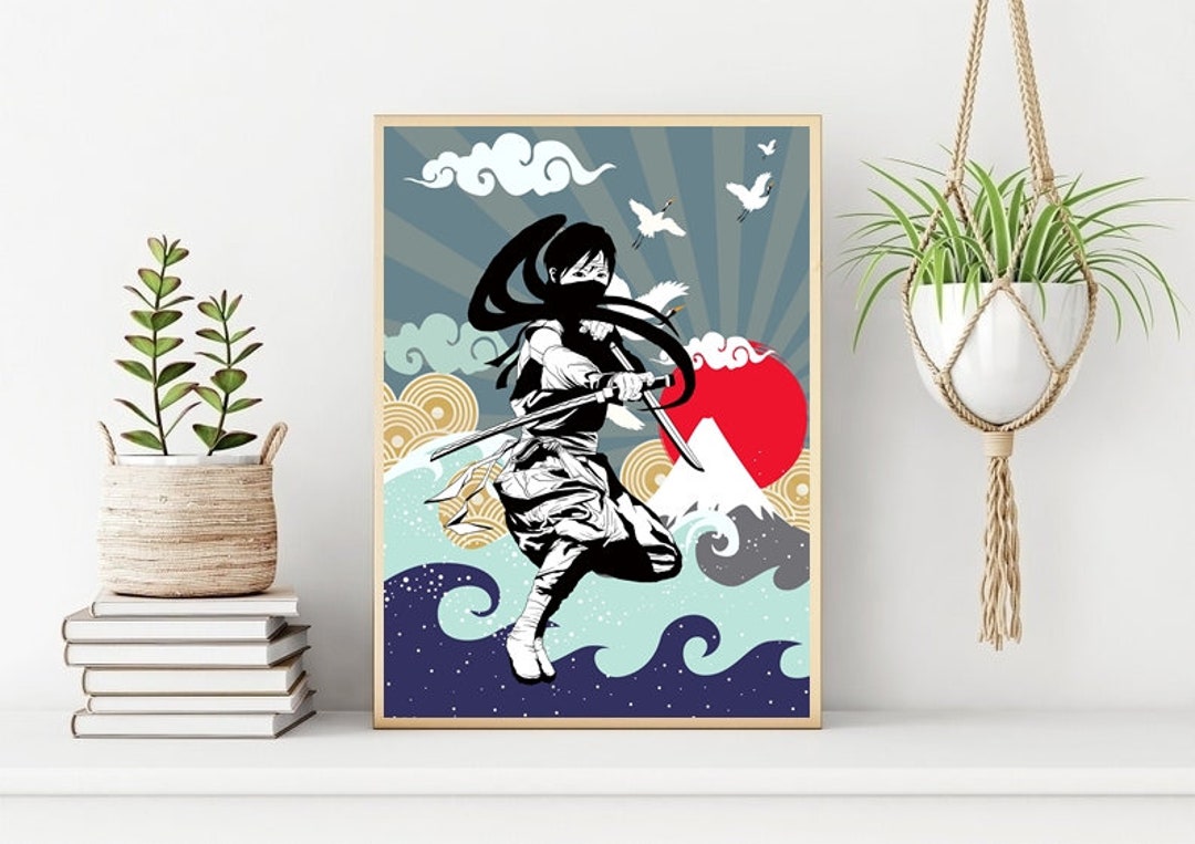 Abstract Ninja Print, Ninja Wall Print, Ninja Printable Wall Art ...